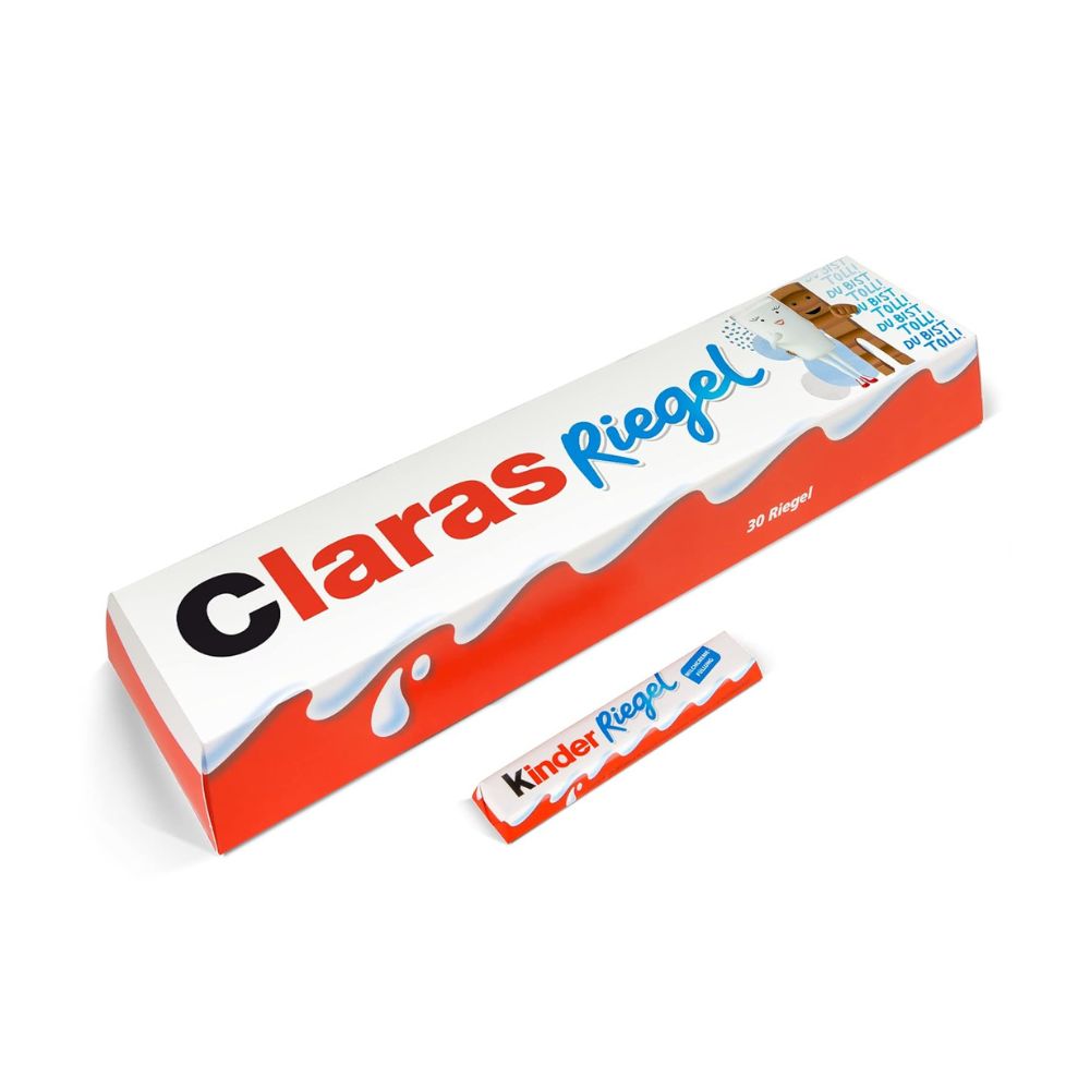 XXL kinder Riegel (630g) personalisiert mit Name | 3x 10er Packung kinder Riegel Schokolade 