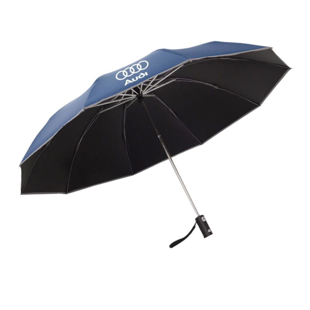 Audi Style Automatischer LED-Regenschirm mit integrierter Taschenlampe (Blau Stil-2)