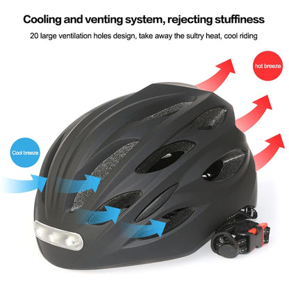 Atmungsaktiver Fahrradhelm für Herren und Damen | mit LED-Licht 2