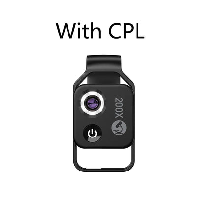 APEXEL 200x Mikroskoplinse für Smartphones mit CPL-Filter, LED-Licht | HD-Kameraobjektiv1