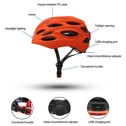 Atmungsaktiver Fahrradhelm für Herren und Damen | mit LED-Licht 1