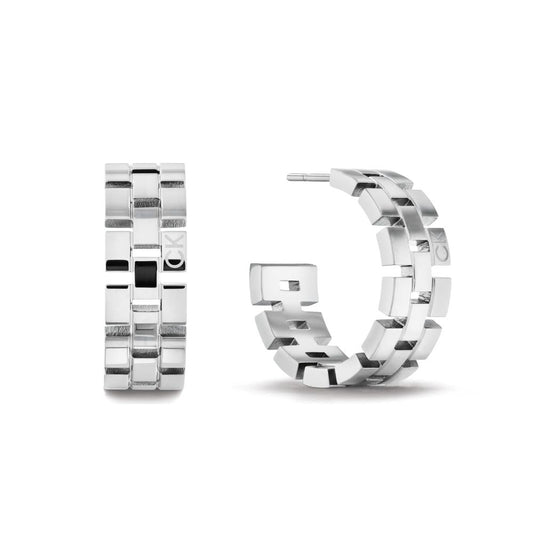 Calvin Klein Creolen Edelstahl Damen-Ohrringe aus Kollektion 'GEOMETRIC'