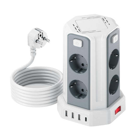 Mehrfachsteckdosenleiste mit Schalter & Überspannungsschutz: 3m Verlängerungskabel für Zuhause, Büro