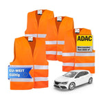 TK Gruppe 4x Auto-Warnwesten in Orange (ISO20471): Reflektierende Pannenweste