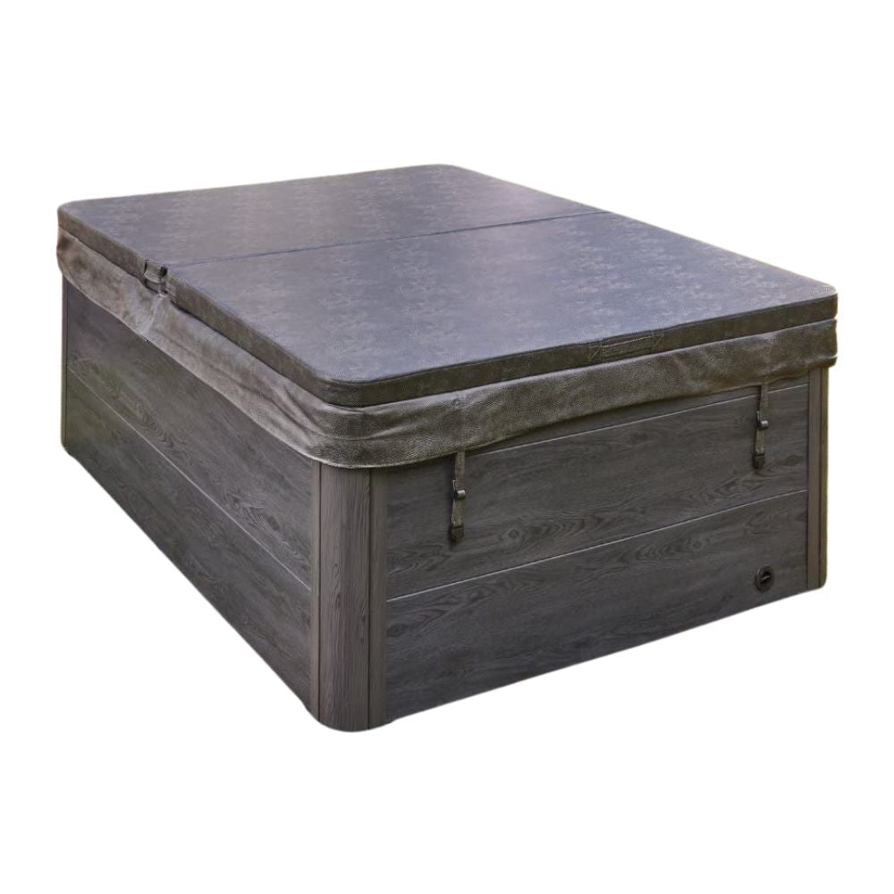 Home Deluxe Outdoor-Whirlpool 'Black Marble Plus' mit Treppe und Thermoabdeckung: Heizung, LED