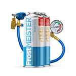 FrostMEISTER 3-in-1 Auto-Klimaanlage Nachfüllset für R134a (2x 400ml Dose & Schlauch mit Manometer)