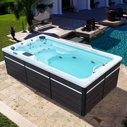 CANADIAN SPA CO. 2025 St. Lawrence Swim Spa (4m) Outdoor Whirlpool für 5 Personen: LED, Musiksystem