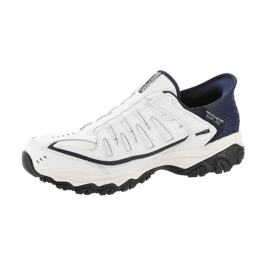 Skechers 'Afterburn M. Fit Grill Captain' Herren Slip-Ins Schuhe (Weiß-Marineblau)