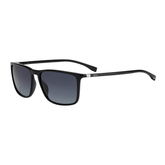 HUGO BOSS Herren Sonnenbrille (0665/S) inkl. Garantie: Logo Print, Schwarz