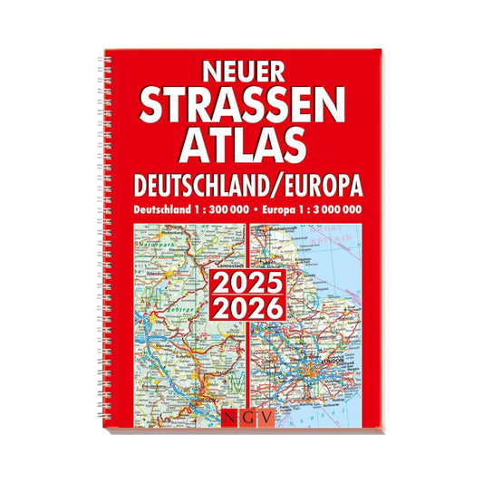 Neuer Straßenatlas Deutschland/Europa 2025/2026: Praktisch mit Spiralbindung