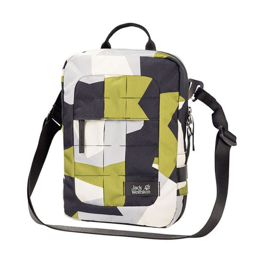 Jack Wolfskin Unisex 'TRT Utility' Umhängetasche mit Reißverschluss (Green Geo Block)