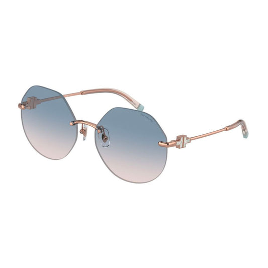 Tiffany & Co. Sonnenbrille (TF 3077) in Roségold & Blau-Pink mit luxuriösem Touch