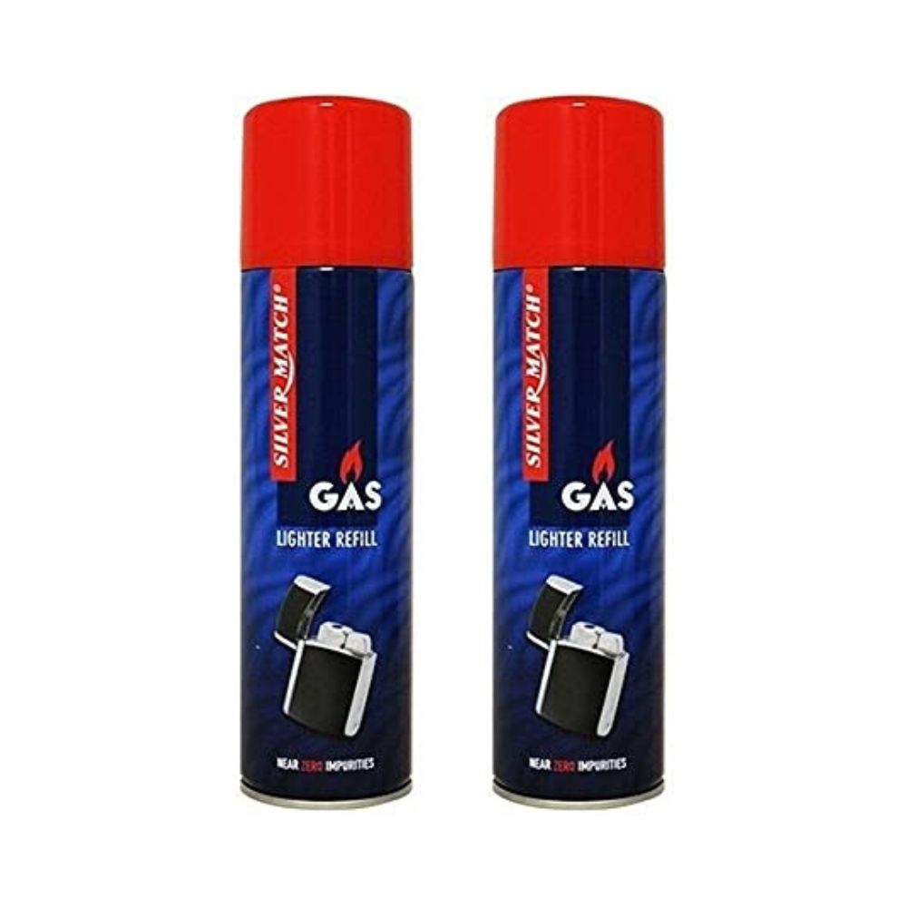 SILVER MATCH Feuerzeuggas für Feuerzeuge und Flambierbrenner (2x300ml)