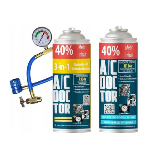 AC Doctor Paket 3-in-1 | Fix Leitung zum Auffüllen der Klimaanlage im Auto