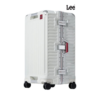 Multifunktionaler Hartschalen Trolley-Koffer mit Becherhalter, USB, TSA-Schloß (Weiß)