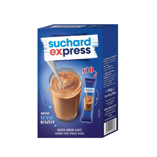 Suchard Express Trinkschokolade Sticks (10x 14,5g) mit kakaohaltigem Getränkepulver