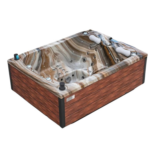 poolomio® Massage-Whirlpool aus Aristech-Acryl für 3 Personen: | WLAN, Lautsprecher, LED-Licht