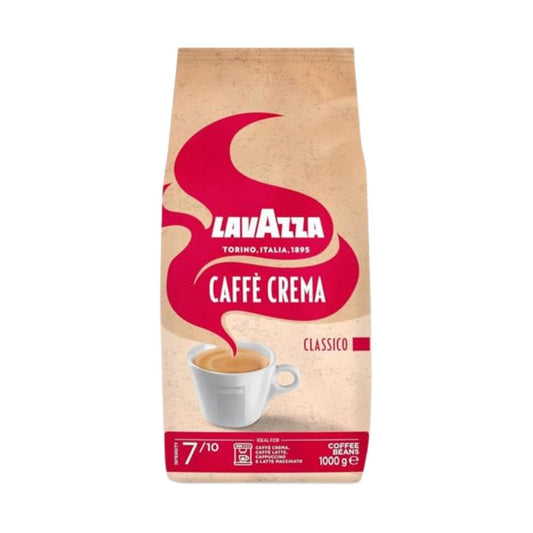 LAVAZZA Caffè Crema Classico (1kg): Arabica & Robusta Kaffeebohnen | Intensität 7/10