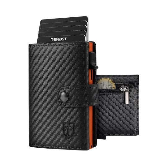 Slim Wallet-Geldbörse für Herren mit Münzfach & RFID Schutz: Kreditkartenetui