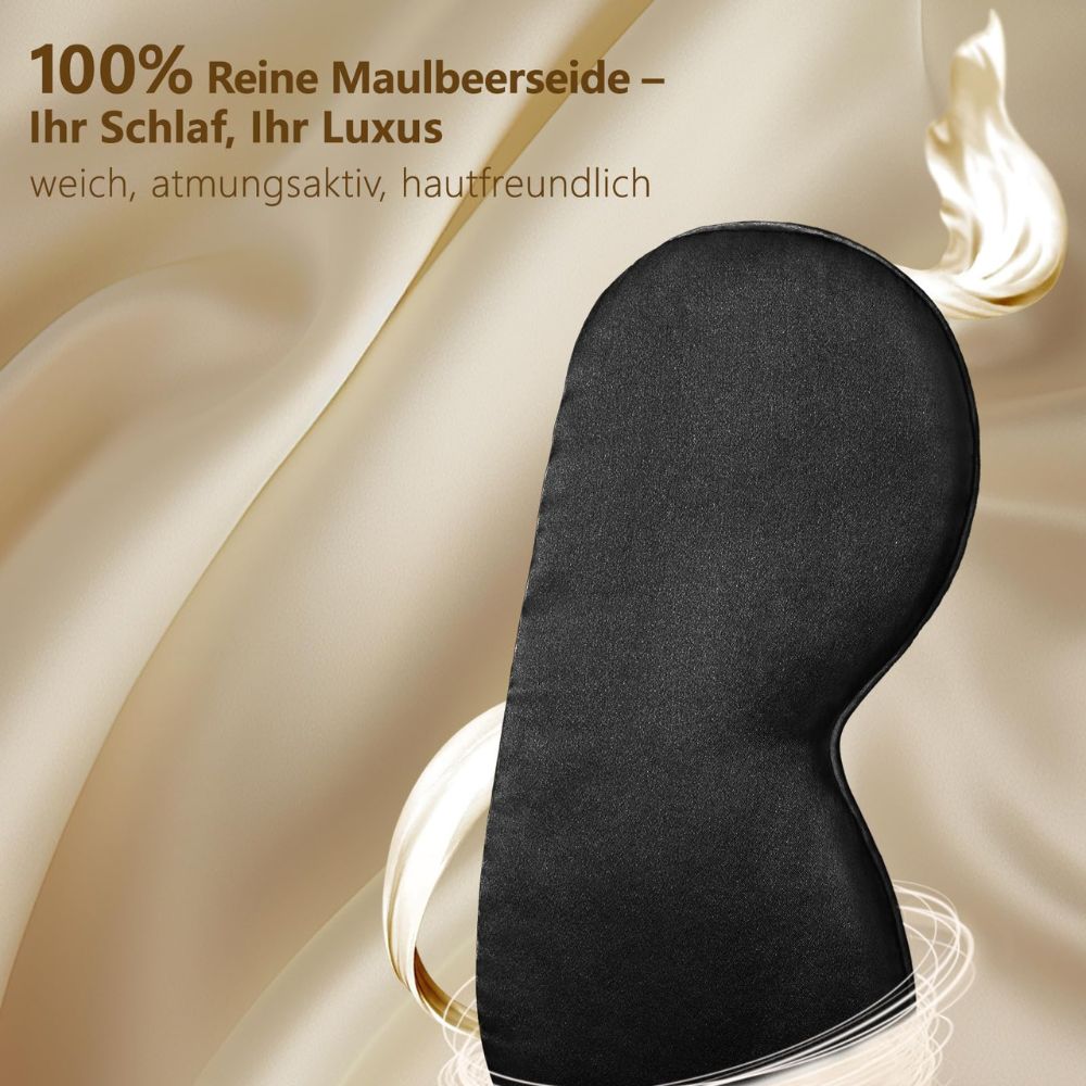 AOSUN Schlafmaske aus 100% Bioseide: Lichtdicht & Hautfreundlich, OEKO-TEX