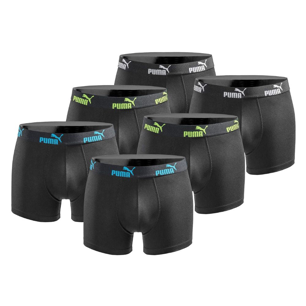 PUMA Herren Boxershorts (6er Pack): New Triple Black, Baumwolle & Elastan