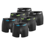 PUMA Herren Boxershorts (6er Pack): New Triple Black, Baumwolle & Elastan