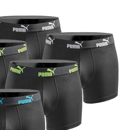 PUMA Herren Boxershorts (6er Pack): New Triple Black, Baumwolle & Elastan