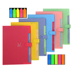 Dokumentenmappe in A4-Format (6 Stück): Ordnungsmappe mit 5 Fächern & Haftnotizen