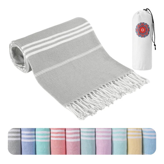 Strandtuch XXL für Damen und Herren: Hamamtuch aus türkischer Baumwolle, Schnelltrocknend