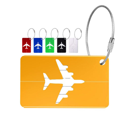 Kofferanhänger mit Edelstahlkordel und Namensschild (6er Pack) für Rucksack, Gepäck und Taschen