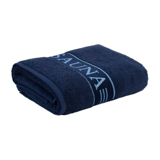 Saunatuch mit Bordüre (80x200cm) aus 100% Baumwolle in Farbe: Deep Sea