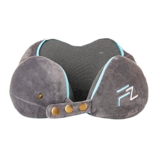 FLOWZOOM Nackenkissen für Flugzeug & Auto | Einstellbares Memory Foam mit flexiblen Druckknöpfen