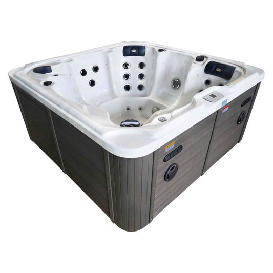 Outdoor-Whirlpool OASIS MAXI mit Abdeckung & Steige: 52-Massagedüsen, LED, Lautsprecher, Bluetooth