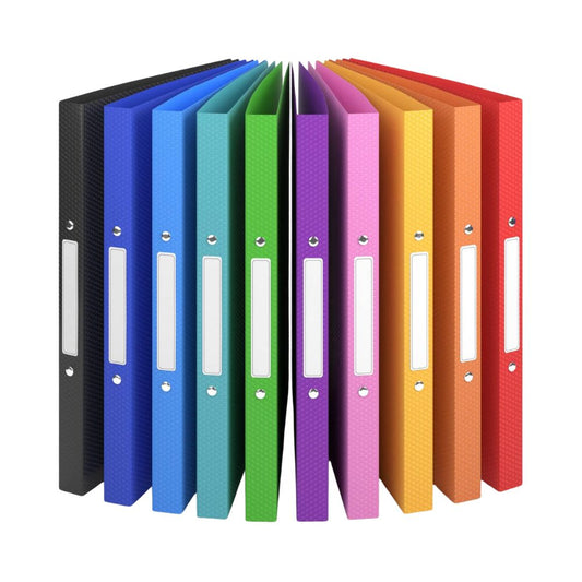 ACROPAQ Ringbücher in A4-Format mit Rückenetiketten (10 Stück): Schulmappen