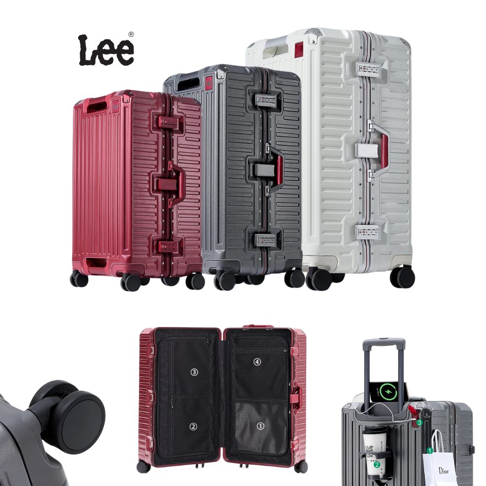 Multifunktionaler Hartschalen Trolley-Koffer mit Becherhalter, USB, TSA-Schloß