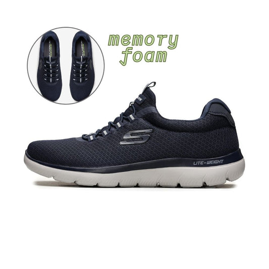 SKECHERS Summits Herren Sneaker - Navy Mesh Trim mit Memory Foam Innensohle