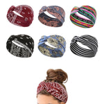 Kavya Sommer Boho Elastische Weiche Stirn- & Haarbänder für Damen (6 Stück - Mehrfarbig)