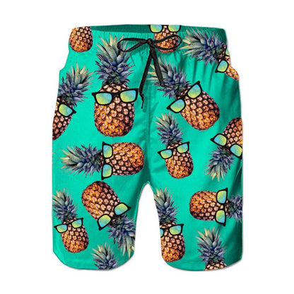 TUONROAD Badehose Herren mit Ananas 3D Druck: Schnelltrocknend mit Kordelzug