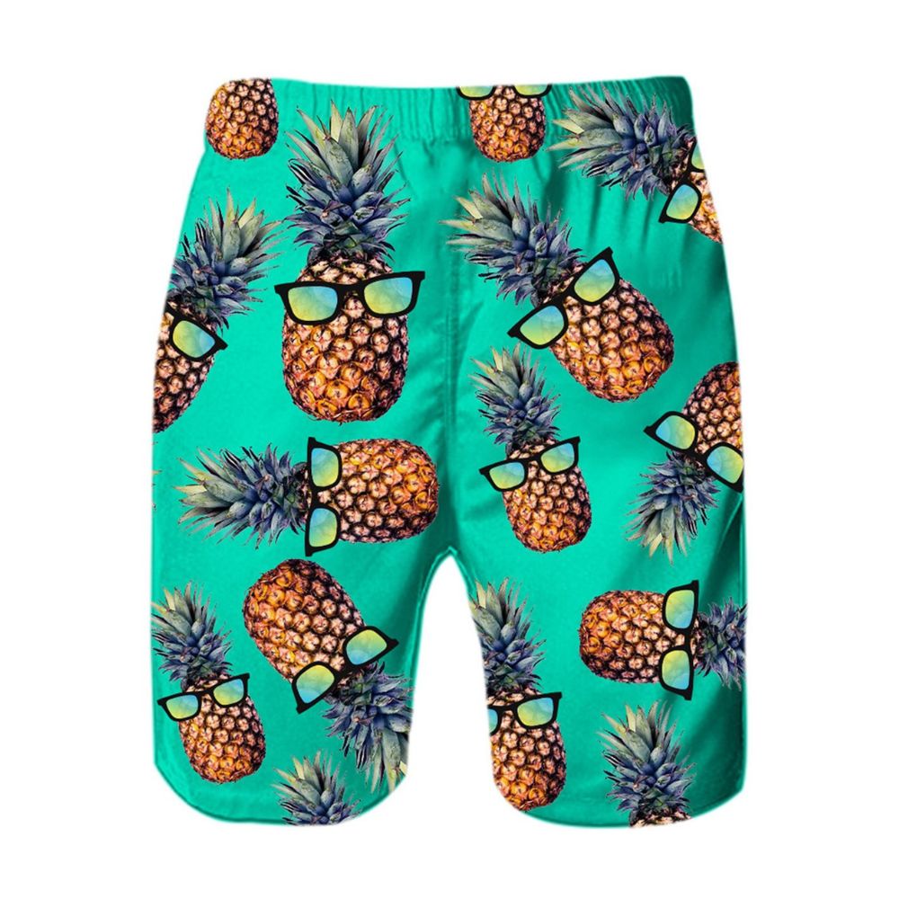 TUONROAD Badehose Herren mit Ananas 3D Druck: Schnelltrocknend mit Kordelzug