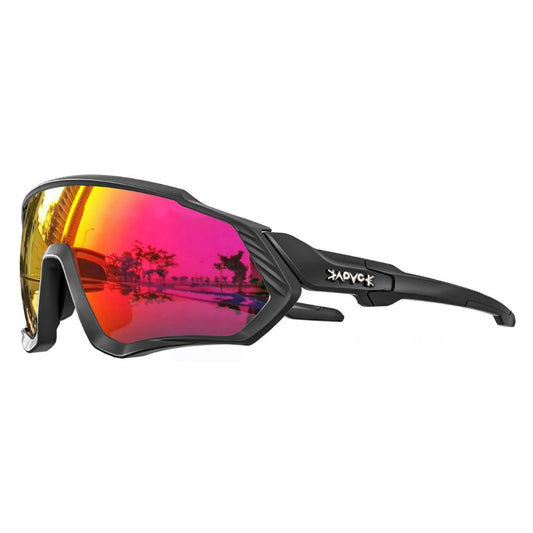 Kapvoe Unisex Sportbrille mit 5 austauschbare Gläser: UV400, TR90-Rahmen, Polarisierte Linse