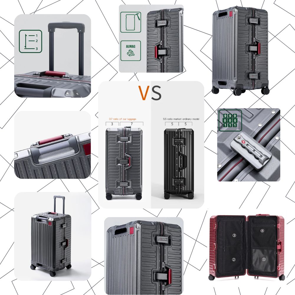 Multifunktionaler Hartschalen Trolley-Koffer mit Becherhalter, USB, TSA-Schloß