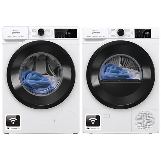 Bundle of Gorenje (WPAM84A1T) '8kg' Waschmachine mit Dampffunktion + Gorenje (DPNE82/GN) '8kg' Trockner mit Wärmepumpe
