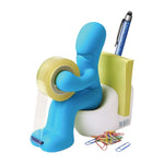 Schreibtisch-Organizer mit Klebefilm-Abroller, Stift, Briefklammern und Haftnotizzetteln