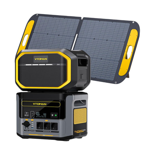 VTOMAN FlashSpeed 1000 Powerstation (2376Wh) Komplett-Set: 1h Schnellladung für Camping, Wohnmobil