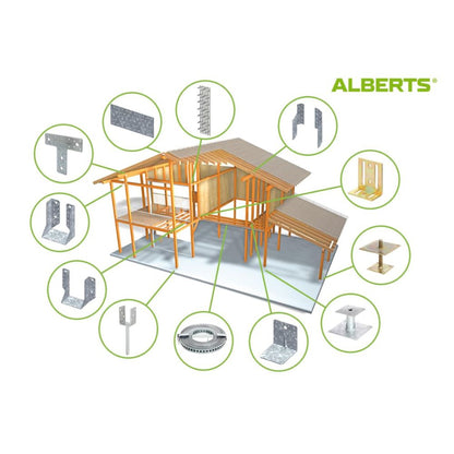 Alberts Pfostenträger (212391) zum Aufschrauben: Höhenverstellbar (150 - 190mm)