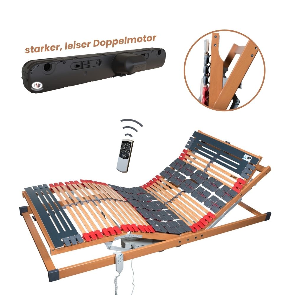 FMP 7-Zonen Teller Lattenrost 'Rhodos EL' (100x210cm): Komfort, Elektrisch verstellbar mit Funkfernbedienung