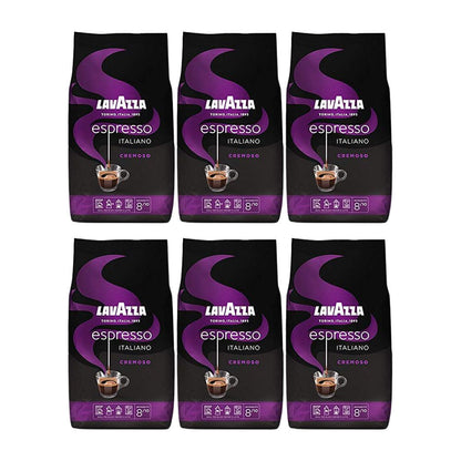 LAVAZZA Espresso Italiano Cremoso BIG PACK (6x1kg): Arabica Kaffeebohnen, Intensität 8/10