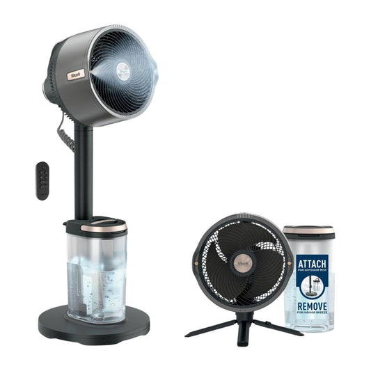 Shark 'FlexBreeze Pro Mist' Akku-Ventilator für Innen & Außen mit Sprühsystem, Fernbedienung