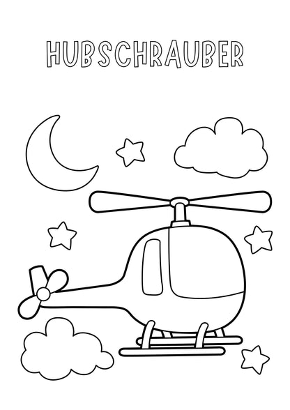 Malbuch für Kinder (DIN A4): Tiere, Zirkus, Früchte, Gemüse & Bonus Kapitel - Fahrzeuge (3-9 Jahre)