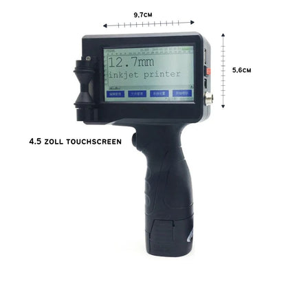 Handheld Touch Inkjet-Drucker (4,5 Zoll) inkl. 5 Kartuschen | 2-12,7mm Druckhöhe, 600 DPI, 2800mAh